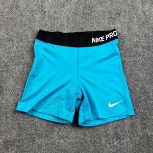 NIKE PRO Women’s Blue/Black 5” Compression Athletic Shorts size: Small